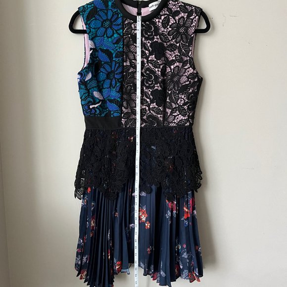 Self-Portrait Nina Pleated Dress in multi color Size 8 - Picture 13 of 15